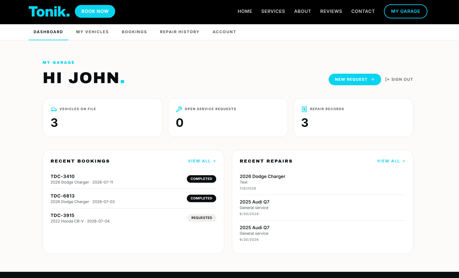 Customer Portal screenshot